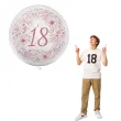 balon foliowy cyfra 18 kwiaty transparentny tuban 18 orb