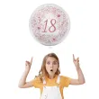 balon foliowy cyfra 18 kwiaty transparentny tuban 18 orb