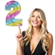 balon foliowy cyfra 2 gradient pastelowy flexmetal 34 dgt