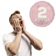 balon foliowy cyfra 2 gwiazdki dekoracja na 2 urodziny dziewczynki rozowy 18 rnd