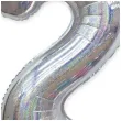balon foliowy cyfra 2 holograficzna srebrny partypal 40 dgt