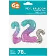 balon foliowy cyfra 2 kosmos teczowy godan 31 dgt