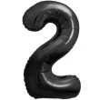 balon foliowy cyfra 2 matowa czarny godan 33 dgt