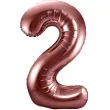 balon foliowy cyfra 2 metaliczny brazowy folat 34 dgt