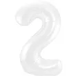 balon foliowy cyfra 2 metaliczny mat bialy folat 34 dgt