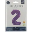 balon foliowy cyfra 2 metaliczny mat fioletowy folat 34 dgt