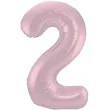 balon foliowy cyfra 2 metaliczny mat rozowy pastelowy folat 34 dgt