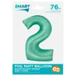 balon foliowy cyfra 2 mietowy matowy godan 30 dgt