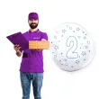 balon foliowy cyfra 2 niebieska transparentny tuban 18 orb