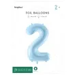 balon foliowy cyfra 2 pastel blekitny partydeco 34 dgt