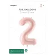 balon foliowy cyfra 2 pastel rozowy jasny partydeco 34 dgt