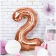 balon foliowy cyfra 2 rozowe zloto partydeco 34 dgt