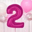 balon foliowy cyfra 2 rozowy ciemny godan 36 dgt