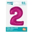 balon foliowy cyfra 2 rozowy ciemny godan 36 dgt