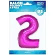 balon foliowy cyfra 2 rozowy godan 34 dgt