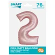 balon foliowy cyfra 2 rozowy matowy godan 30 dgt