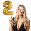 balon foliowy cyfra 2 satynowa zloty godan 14 dgt