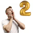 balon foliowy cyfra 2 satynowa zloty godan 14 dgt