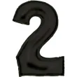 balon foliowy cyfra 2 satynowy czarny amscan 34 dgt