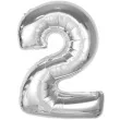 balon foliowy cyfra 2 srebrny godan 36 dgt