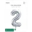 balon foliowy cyfra 2 srebrny partydeco 34 dgt