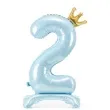 balon foliowy cyfra 2 stojaca blekitny partydeco 33 dgt