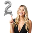 balon foliowy cyfra 2 stojaca srebrny godan 29 dgt