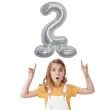 balon foliowy cyfra 2 stojaca srebrny holograficzny godan 28 dgt