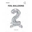 balon foliowy cyfra 2 stojaca srebrny partydeco 27 dgt