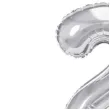 balon foliowy cyfra 2 stojaca srebrny partydeco 27 dgt
