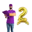 balon foliowy cyfra 2 stojaca zlota dekoracjepolska 30 dgt