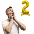 balon foliowy cyfra 2 stojaca zloty godan 29 dgt
