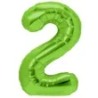 balon foliowy cyfra 2 zielone jabluszko partypal 39 dgt