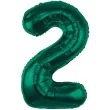balon foliowy cyfra 2 zielony butelkowy godan 33 dgt