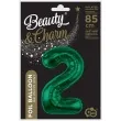 balon foliowy cyfra 2 zielony butelkowy godan 33 dgt