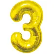 balon foliowy cyfra 3 beauty and charm zloty godan 33 dgt