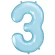 balon foliowy cyfra 3 blekitny partydeco 34 dgt