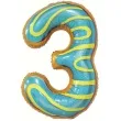 balon foliowy cyfra 3 ciasteczko godan 31 dgt