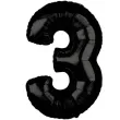balon foliowy cyfra 3 czarny amscan 26 dgt
