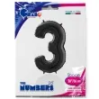 balon foliowy cyfra 3 czarny grabo 26 dgt