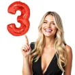 balon foliowy cyfra 3 czerwony funny fashion 40 dgt