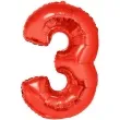 balon foliowy cyfra 3 czerwony funny fashion 40 dgt