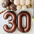 balon foliowy cyfra 3 dekoracja na urodziny brazowy matowy 34 dgt