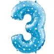 balon foliowy cyfra 3 gwiazdki niebieski godan 26 dgt