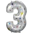 balon foliowy cyfra 3 gwiazdki oem 40 dgt