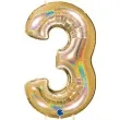 balon foliowy cyfra 3 holo zloty grabo 40 dgt