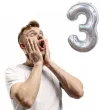 balon foliowy cyfra 3 holograficzna srebrny partypal 40 dgt