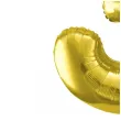 balon foliowy cyfra 3 jasnozloty partydeco 34 dgt