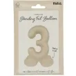 balon foliowy cyfra 3 mat stojaca kremowe latte folat 28 dgt