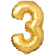 balon foliowy cyfra 3 matowa zloty arpex 36 cali dgt